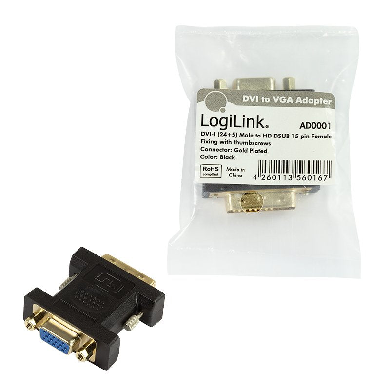 Logilink Adaptador Dvi-I A Vga M/H Negro Ad0001