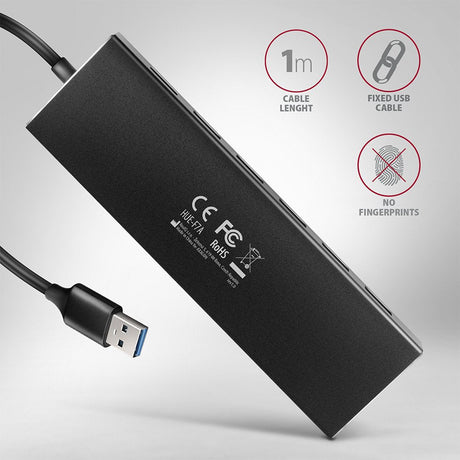 EAN 8595247907035 - Axagon HUE-F7A 7x USB 3.2 Gen 1 ALU FLAT hub micro power IN 1m USB-A USB 3.2 Gen 1 (3.1 Gen 1) Type-A 500 imagen 6