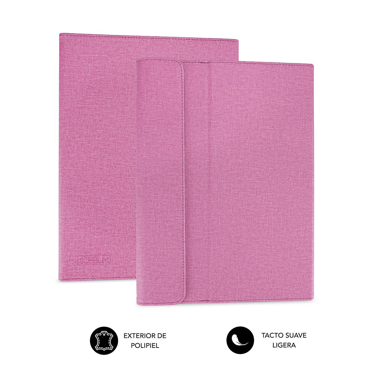 Funda Universal Subblim Clever Stand Para Tablet Hasta 10.1'/25.6cm Pink Material Exterior Acabado Cloth Interior Aterciopelado