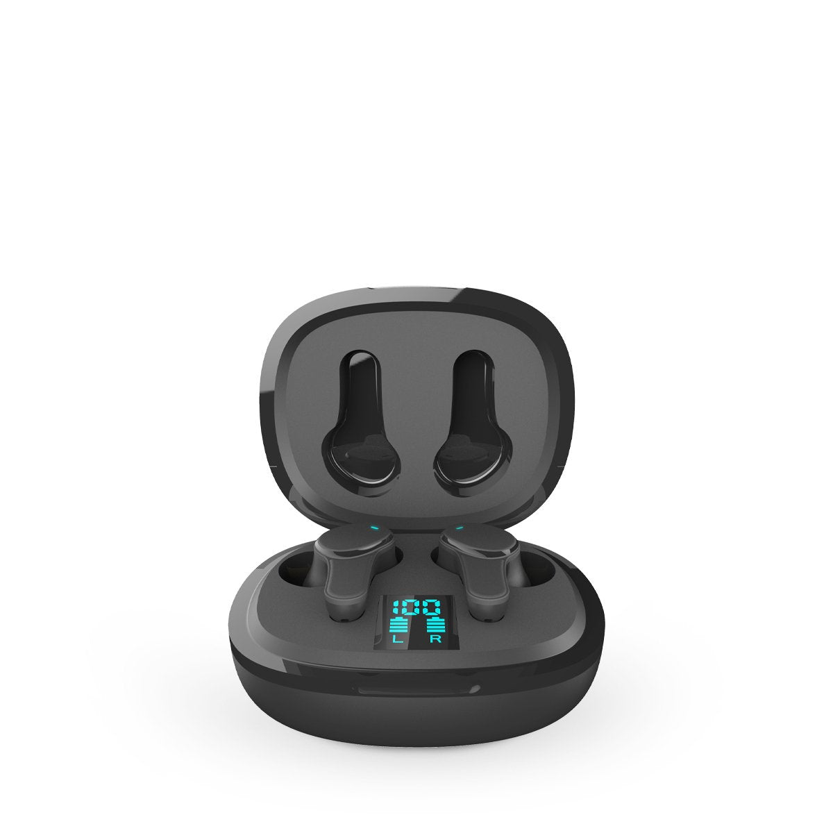Auricular Bluetooth Intrauditivo Prixton Tws159 Negro Funcion Anc+Enc Autonomia 3.5h Estuche De Carga Con Pantalla
