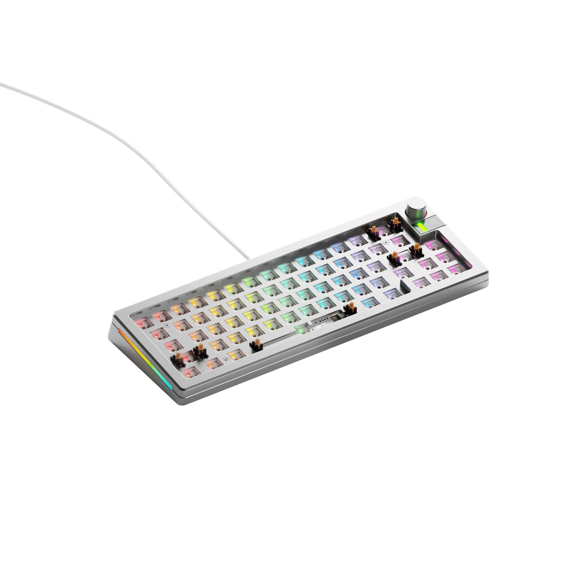 Glorious Pc Gaming Race Glorious Gaming Gmmk 3 Pro 65% Barebones, 65%, Con Cable, Usb, Rgb-Led, Plata
