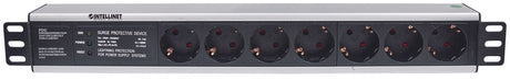 EAN 0766623714006 - Intellinet 714006 unidad de distribución de energía (PDU) 7 salidas AC 1.5U Negro imagen 3