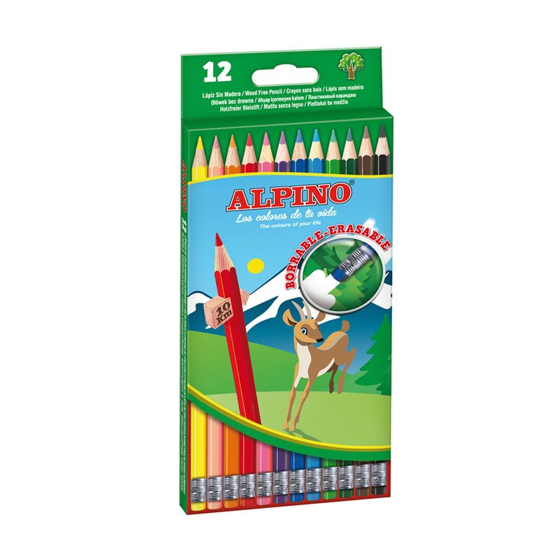 Alpino Lápices De Colores Borrables 177mm Estuche De 12 C/Surtidos
