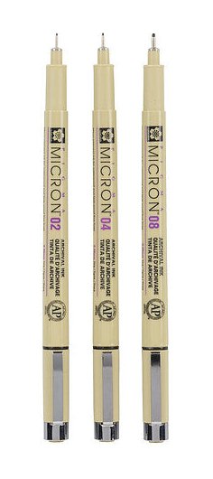 Talens Sakura Rotuladores Permanentes Pigma Micron Fineliner Estuche De 3 Negro