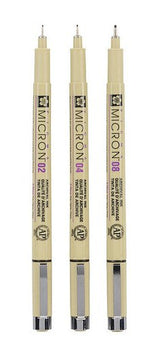 Talens Sakura Rotuladores Permanentes Pigma Micron Fineliner Estuche De 3 Negro