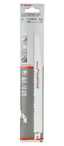 Bosch Hojas De Sierra De Sable S 1110 Vf Heavy For Wood And Metal, Hoja De Sierra 2608657610