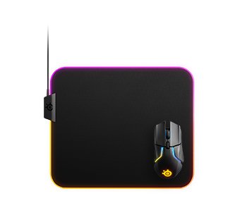 Alfombrilla Steelseries Prism Tela - M (63825) Steelseries Qck Prism Cloth Medium, Negro, Monótono, Tela, Caucho, Silicona, Retroiluminación Led, Multi, Alfombrilla De Ratón Para Juegos