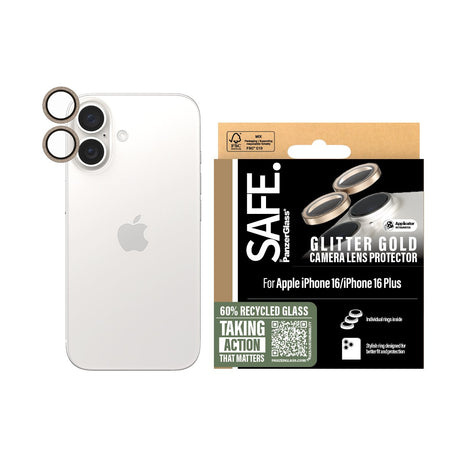 EAN 5715685003080 - PanzerGlass SAFE. by ® Camera Lens Protector Glitter Gold iPhone 16 | 16 Plus Protector de pantalla Apple imagen 2