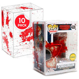 10 X Protector Pet 0.40 Mm Efecto Bala Y Sangre Figuras Estandar Funko Pop
