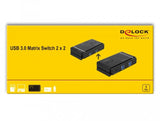 Delock 87736 Matriz De Conmutación, Interruptor/Conmutador Negro, 5 Gbit/S, Metal, Usb Tipo A, Usb Tipo B, 100 - 240 V, 50 ~ 60 Hz, 0.5 A