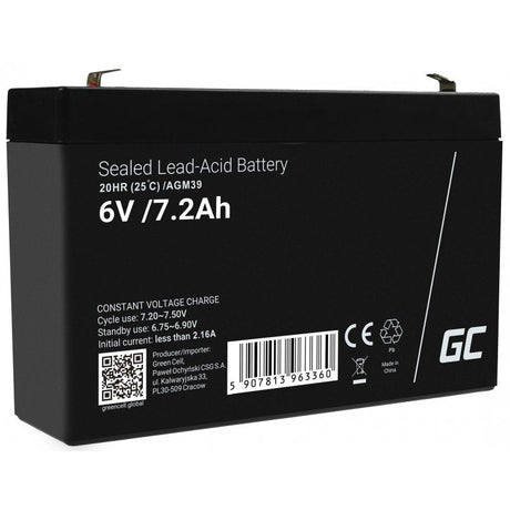 EAN 5907813963360 - Green Cell AGM39 batería recargable industrial Sealed Lead Acid (VRLA) 7200 mAh 6 V imagen 1