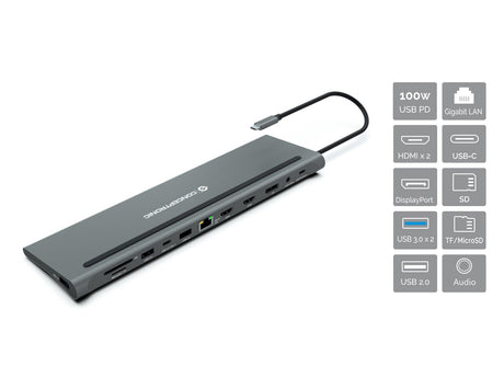 EAN 4015867229545 - Conceptronic DONN17G base para portátil y replicador de puertos Alámbrico USB 3.2 Gen 1 (3.1 Gen 1) Type- imagen 2