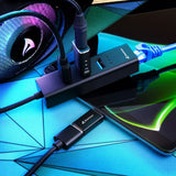 Sharkoon 3-Port Usb 3.2 Gen 1 Alu Hub + Ethernet, Dockingstation 4044951037575