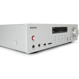 Amplificador Aiwa Amu-120bt Plata 2xcanales/Chasis Metal/2xout 60w/Bt 5.0/Usb/Sd Amu-120btsr