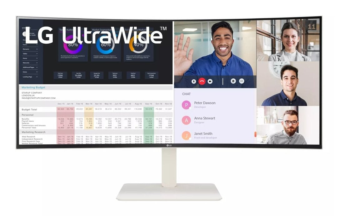 Lg 38wr85qc-W - Monitor Curvo, Pantalla Ips, 144hz, 3840 X 1600, 21:9, Displayhdr600, Blanco