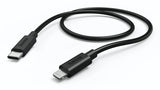 Cable  Hama  Usb-C A Lightning - Longitud 0.75m - Velocidad Hasta 480mbps - Blindado - Negro