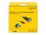 Delock Adapter Usb Type-C Zu 1 X Seriell Rs-422 485 Stecker Mit 6 Pin Terminalblock 5 V 0,5 M