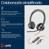 Poly Blackwire 8225 Blackwire 8200 Series Auricular En Oreja Cableado Cancelación De Sonido Activo Usb-C Negro Certificado Por Zoom Replaces Poly Sku 214407-01