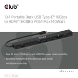 EAN 8719214473389 - CLUB3D CSV-2550 base para portátil y replicador de puertos Alámbrico USB Tipo C Negro imagen 13
