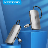 Hub Usb Tipo-C Vention Tndhb 3xusb 1xusb Tipo-C 1xusb Tipo-C Pd