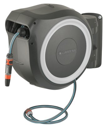 EAN 4078500052054 - Gardena RollUp L Carrete de pared Automático Negro, Azul, Gris imagen 1