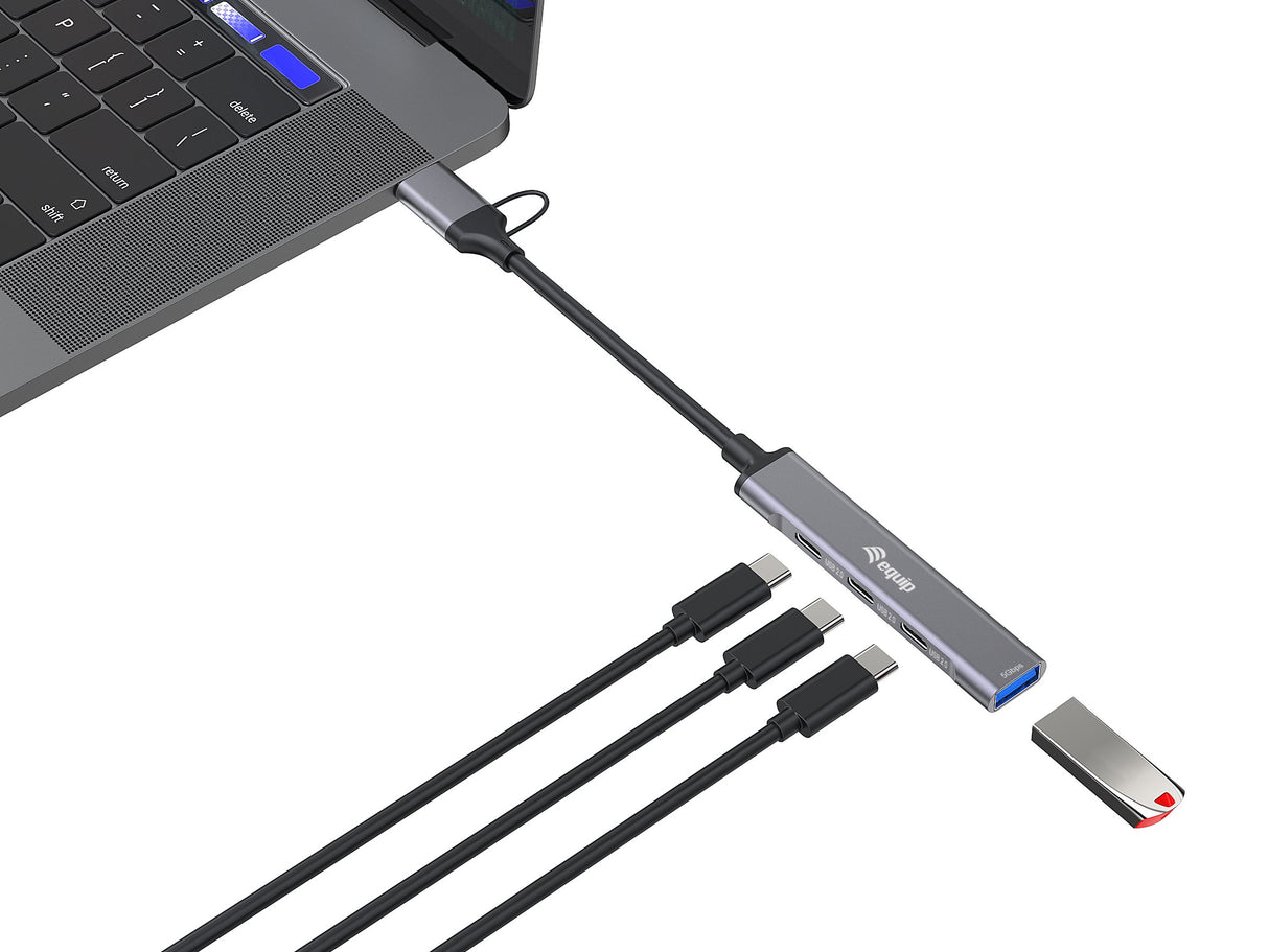 EAN 4015867242964 - Equip 128969 hub de interfaz USB 3.2 Gen 1 (3.1 Gen 1) Type-C 5000 Mbit/s Gris imagen 4