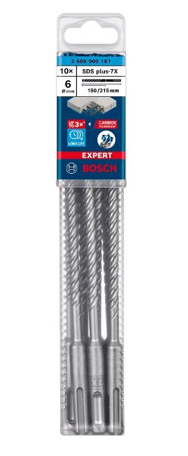 Bosch Taladro Percutor Experto Sds-Plus-7x, Ø 6 Mm, 10 Piezas 2608900161