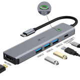 Leotec Docking Station 6en1 1usb-C Pd100 Power&Datos 3usb3.0 1hdmi 4k 30hz