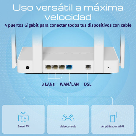 EAN 4897082921356 - Keenetic Hopper DSL (KN-3610) router inalámbrico Gigabit Ethernet Doble banda (2,4 GHz / 5 GHz) Gris, Bla imagen 4