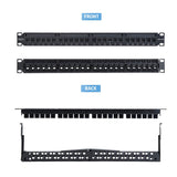 24 Port 1u Feed Through Patch Panel With Cable Management C6panelutp241uft