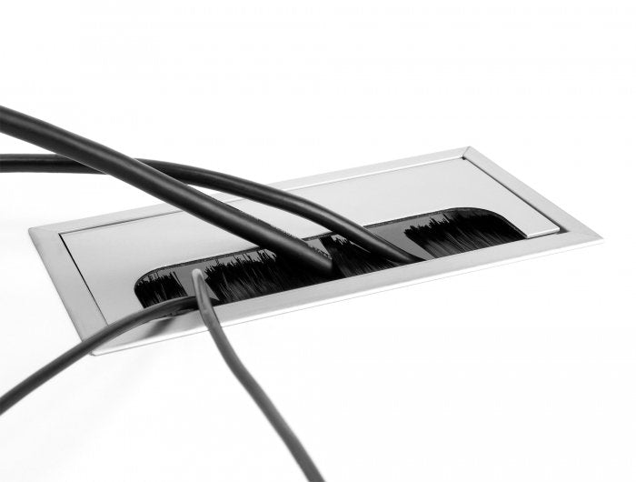 Delock 66864 Organizador De Cables Escritorio Cable Grommet Plata 1 Pieza(S)
