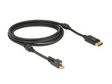 Delock Cable Mini Displayport 1.2 Macho Con Tornillo  Displayport Macho 4k Negro 2 M