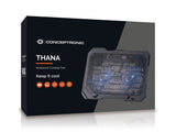 Base Refrigeracion Para Portatiles Conceptronic 2 Ventiladores 125mm Hasta 15.6