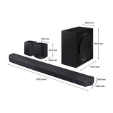 Barra De Sonido Samsung Hw-Q990d Zf Graphite Black  Con Subwoofer + Traseros Inalámbricos 41w 11.1.4ch