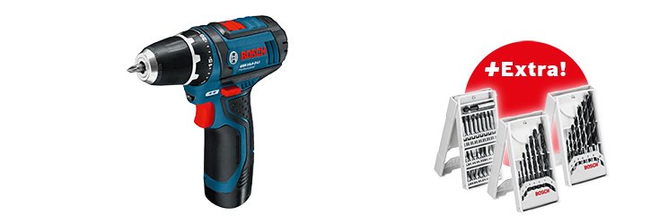 Bosch Professional Taladro Destornillador Inalámbrico Gsr 12v-15 Professional, 12 Voltios Azul Negro, 2 Baterías De Iones De Litio De 4,0 Ah, 39 Puntas Y Taladro 0615990hv1