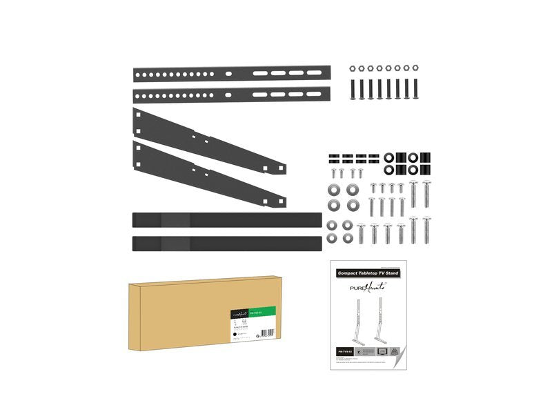 Soporte Puremounts Pm-Tvs-02  Para Monitor 165,1 Cm (65") Independiente Negro