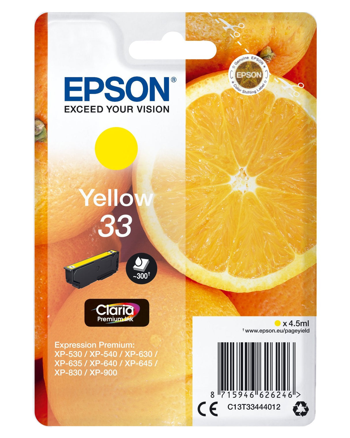 Tinta Original Epson 33 4.5 Ml Amarillo