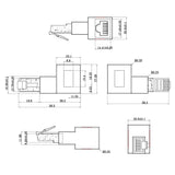 Adaptador De Cable De Red Inline Cat.6a, Enchufe/Toma Rj45, Acodado 90° A La Izquierda