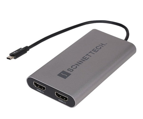 EAN 732311013881 - Sonnet TB-DHDMI-21 adaptador de cable de vídeo 0,2 m Thunderbolt 3 2 x HDMI Gris imagen 1