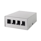 Consolidation Point Box 4-Port, Desk Wall Rail Mounting, Gris