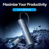 Hub Usb 3.0 Vention Tgxhb 1xusb Tipo-C 3xusb 1xusb Tipo-C Pd Gris