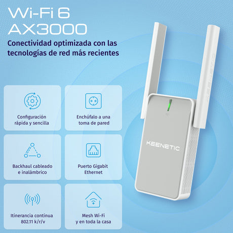 EAN 4897082922100 - Keenetic Buddy 6 (KN-3411) Repetidor de red Blanco, Gris 1000 Mbit/s imagen 3