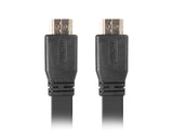 Lanberg Cable Hdmi Ca-Hdmi-21cu-0010-Bk Conectores Macho/Macho Chapados En Oro Cable Plano Resolucion Hasta 3840*2160 1 Metro Negro