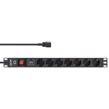 Regleta Inline De 19", 7 Vías, Protección Contra Sobretensiones Y Sobrecargas, Interruptor