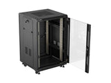 Lanberg Rack Cabinet 19 " Free Standing 18u 600x600 Flat Pack With Glass Door Black