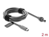 Delock Usb Type-C Conector Macho A Dc 5,5 X 2,1 Mm Cable Compatible Con Starlink Mini, 2 M Gris