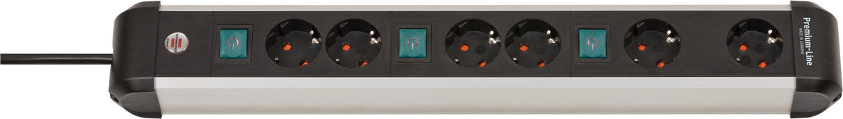 Regleta Brennenstuhl 1391030601 Base Múltiple 3 M 6 Salidas Ac Interior Negro, Plata