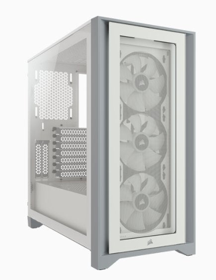 Caja Pc Corsair Icue 4000x Rgb Tempered Glass Blanca Cc-9011205-Ww Corsair Icue 4000x Rgb, Midi Tower, Pc, De Plástico, Acero, Vidrio Templado, Blanco, Atx, Juego