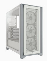 Caja Pc Corsair Icue 4000x Rgb Tempered Glass Blanca Cc-9011205-Ww Corsair Icue 4000x Rgb, Midi Tower, Pc, De Plástico, Acero, Vidrio Templado, Blanco, Atx, Juego
