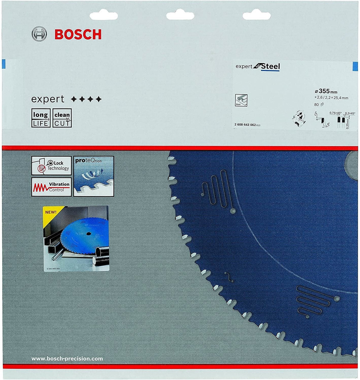 Bosch Hoja De Sierra Circular Expert Para Acero, 355 Mm 2608643062